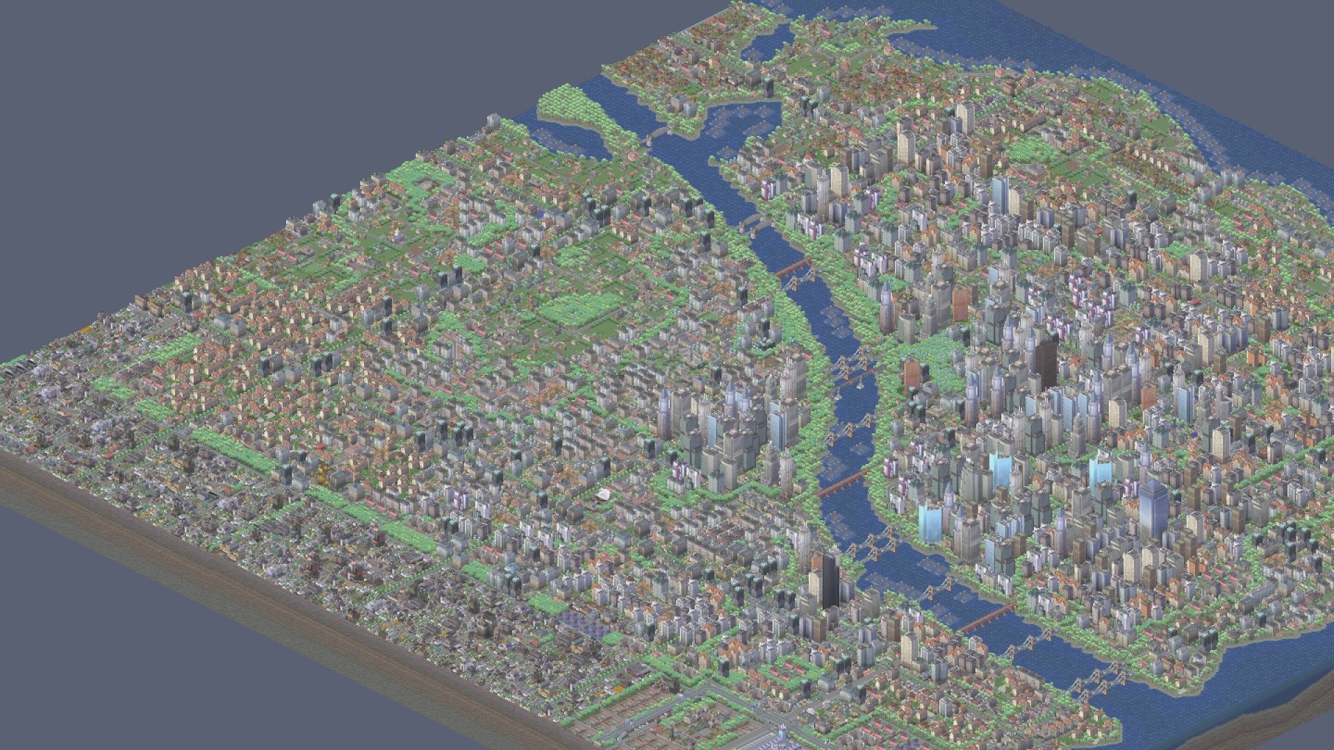 City bird's eye view